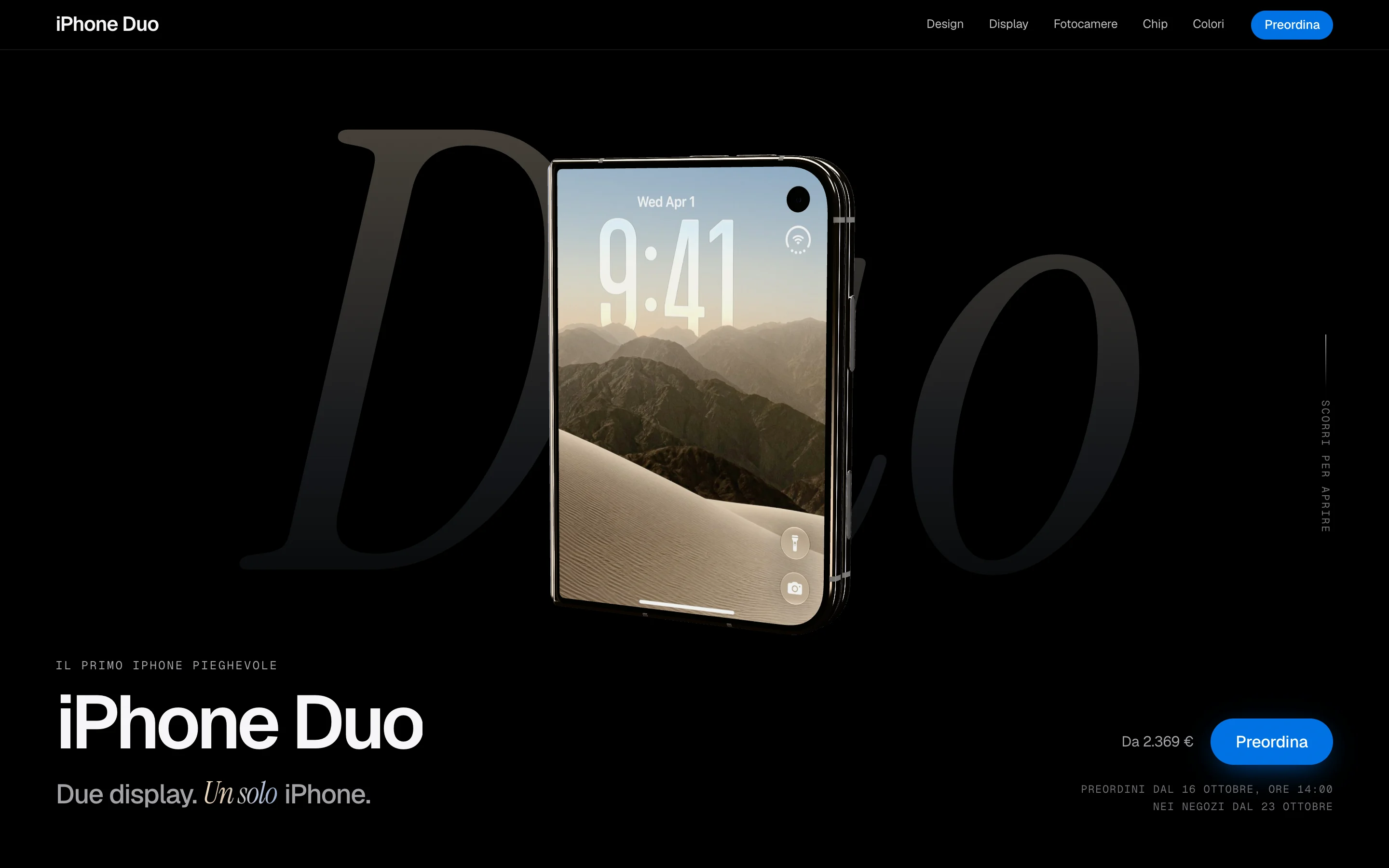 Hero della landing iPhone Duo