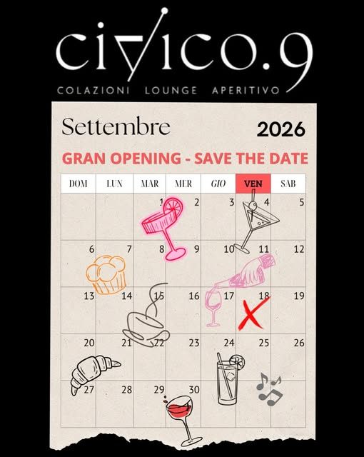 Calendario del Gran Opening del 18 settembre
